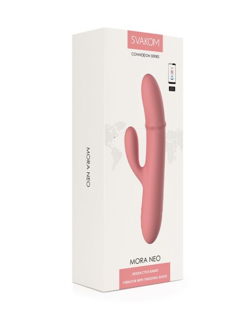 Svakom Mori Neo Rechargeable Silicone App Compatible Interactive Rabbit Vibrator - Pink