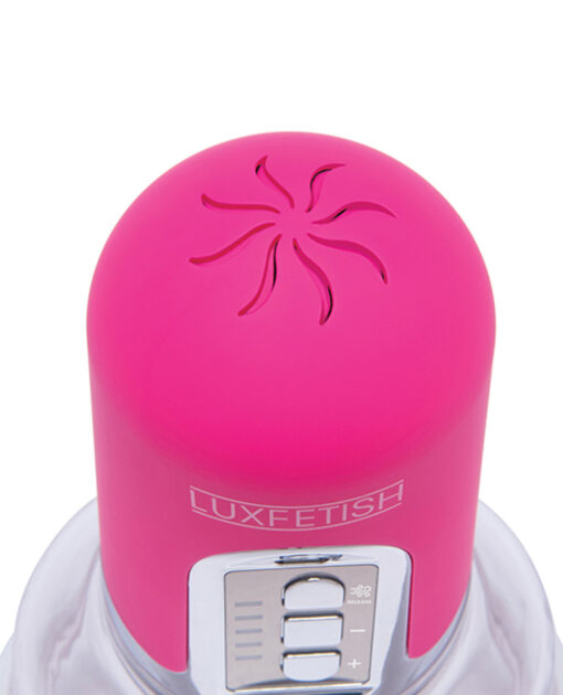 Lux Fetish Rechargeable 4 Function Auto Pussy Pump with Clit Stimulator - Pink - Image 4