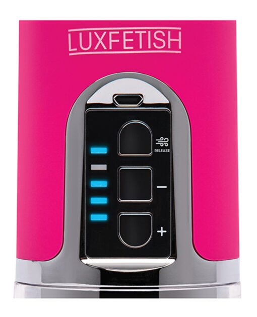 Lux Fetish Rechargeable 4 Function Auto Pussy Pump with Clit Stimulator - Pink - Image 6