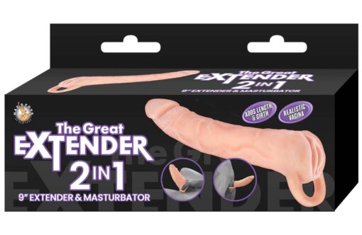 The Great Extender 2 In 1 Extender & Masturbator 9in - Vanilla