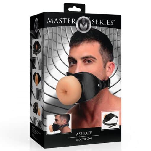 Master Series Ass Face Mouth Gag - Vanilla/Black