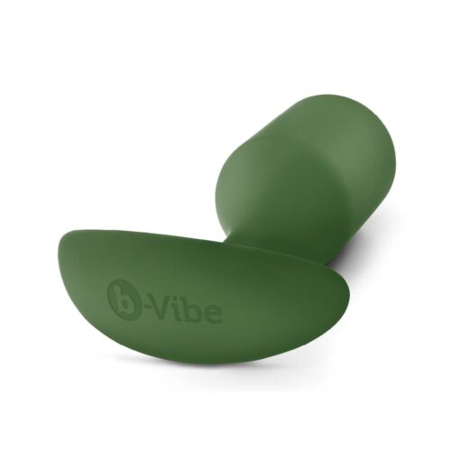 b-Vibe Snug Plug 4 Silicone Weighted Anal Plug - Army Green - Image 4