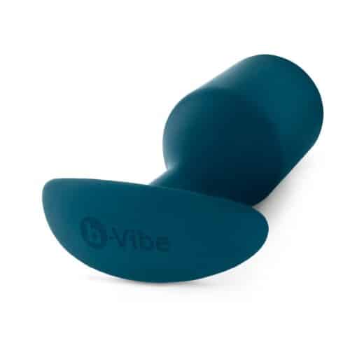 b-Vibe Snug Plug 6 Silicone Weighted Anal Plug - Marine Blue - Image 6