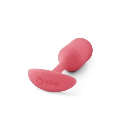 b-Vibe Snug Plug 2 Silicone Weighted Anal Plug - Coral - Image 6