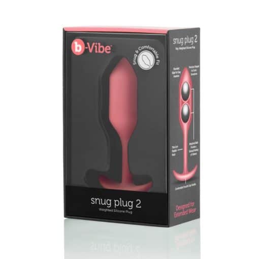 b-Vibe Snug Plug 2 Silicone Weighted Anal Plug - Coral