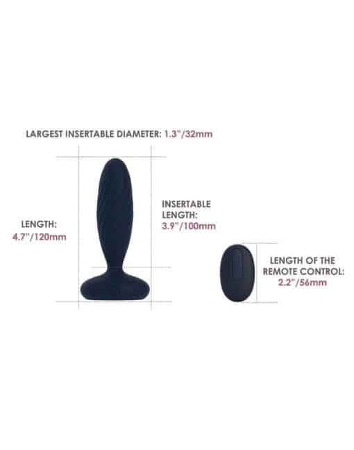 Svakom Jordan Rechargeable Silicone App Control Thrusting Anal Vibrator - Navy Blue - Image 5