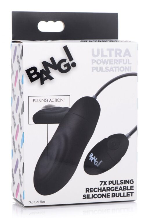 Bang - 7X Pulsing Rechargeable Silicone Vibrator - Black