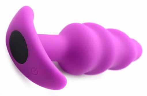 Bang - Remote Control 21X Vibrating Silicone Swirl Butt Plug - Purple - Image 4