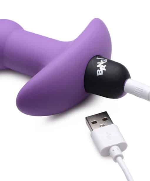 Bang - Remote Control Vibrating Silicone Anal Beads - Purple - Image 2