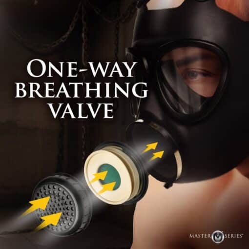 Master Series Inhaler Gas Mask with Bottle - Black/White - Image 4