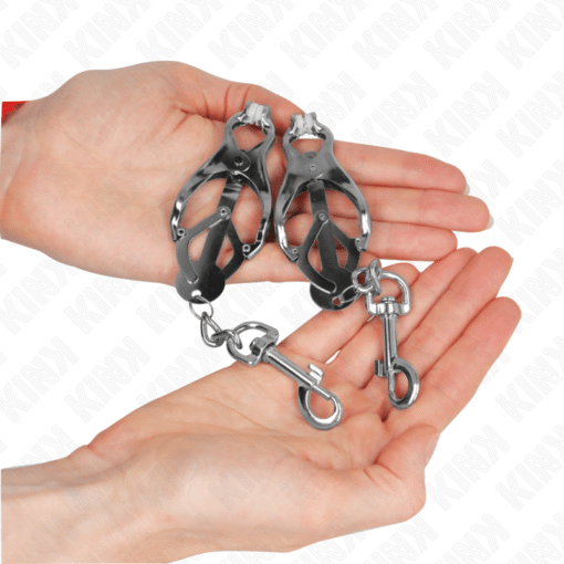 Kink – Japanese Clover Nipple Clamps With Silver Hooks – Nr 37 - Image 2