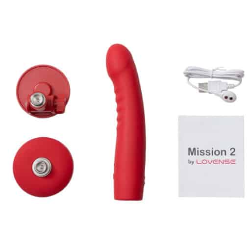 Lovense Mission - 2 Silicone Rechargeable Vibrator - Red - Image 2