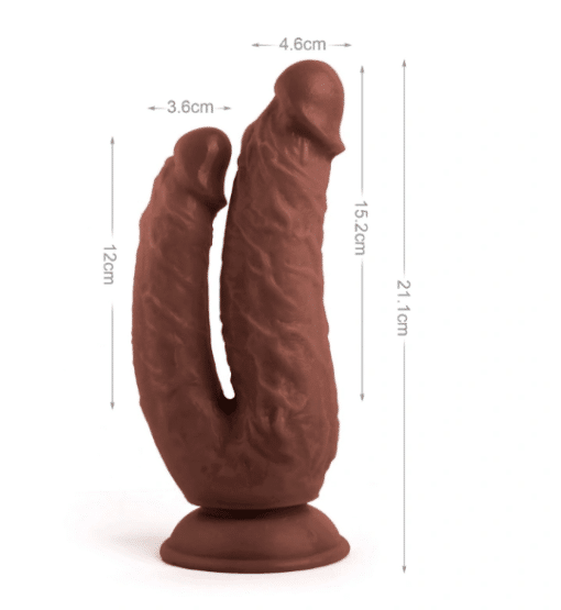 8.3" Mr. Rude - Double Penetrator Brown - Image 2