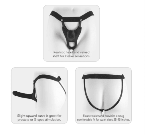 Soulmate Unisex Silicone Hollow Strap-On 6 Inch - Black - Image 2