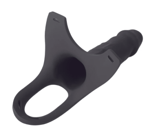 Soulmate Unisex Silicone Hollow Strap-On 6 Inch - Black - Image 3