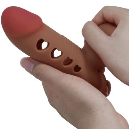 Pretty Love – Tyronn Penis sleeve with Airbag – Brown - Image 9