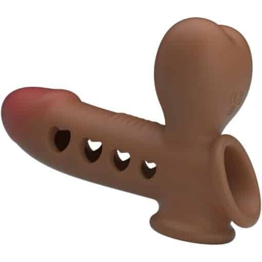 Pretty Love – Tyronn Penis sleeve with Airbag – Brown - Image 3