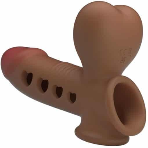 Pretty Love – Tyronn Penis sleeve with Airbag – Brown - Image 2