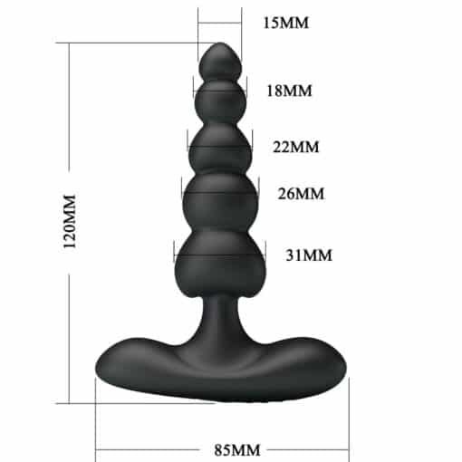 Pretty Love - Corban Anal Vibrator 10 Vibrations - Black - Image 8