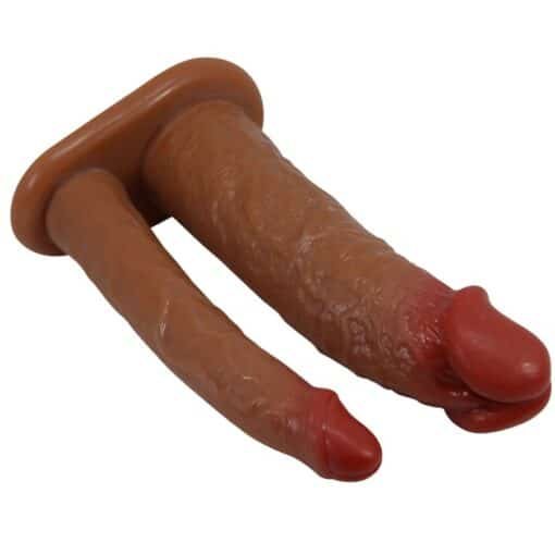 Pretty Love - Yairon Double Penis Sleeve with 4 cm Extension - Tan - Image 4