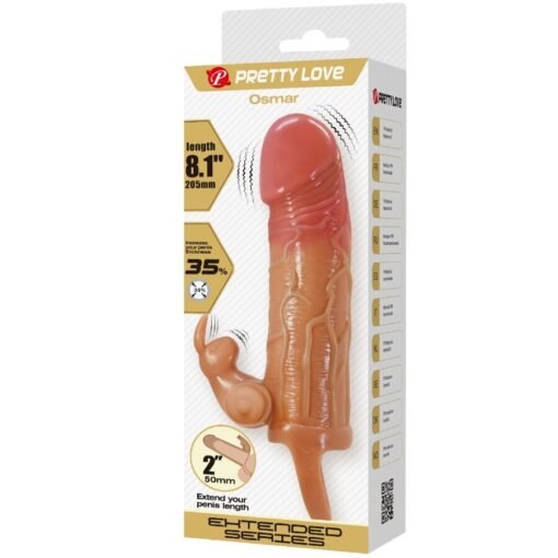 Pretty Love – Osmar Penis sleeve & Vibrating Clitoris Stimulator – Tan