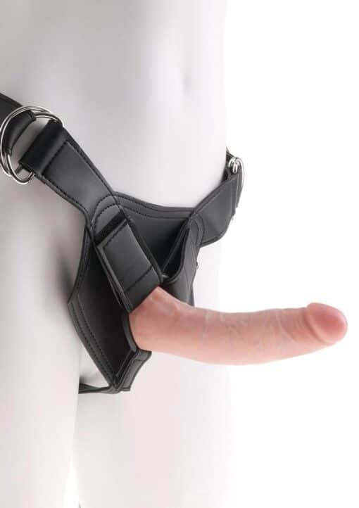 King Cock Strap on Harness with Dildo 7in - Vanilla - Image 2