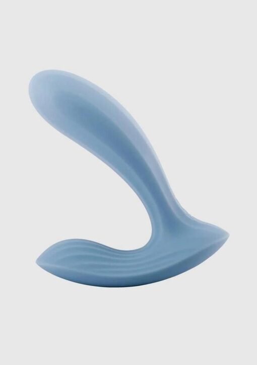 Svakom - Erica Rechargeable Silicone App Control Dual Vibrator with Clitoral Stimulator and Remote Control - Dusty Blue - Image 4