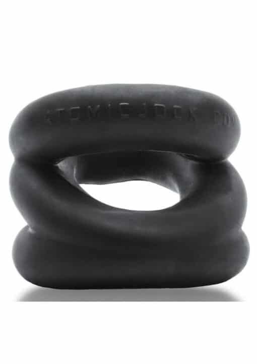 Oxballs Atomic Jock Z-Balls Cock Ring and Ball Stretcher Night Edition - Black - Image 3