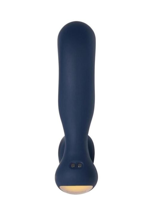 Svakom - Iker Neo - Rechargeable Silicone App Compatible Prostate Vibrator - Navy Blue/Gold - Image 2
