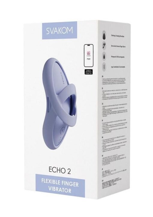 Svakom - Echo 2 - App Compatible Rechargeable Silicone Heated Finger Vibrator - Blue