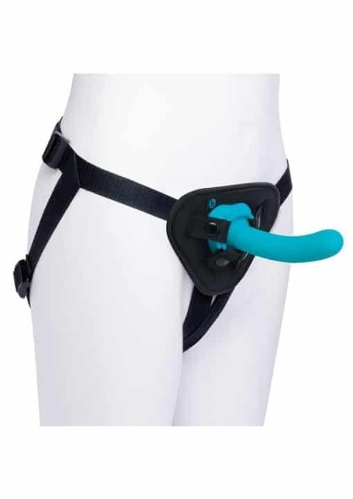 b-Vibe Everybody Strap On Harness Set with Silicone Dildo Peg 6in - Teal - Image 2