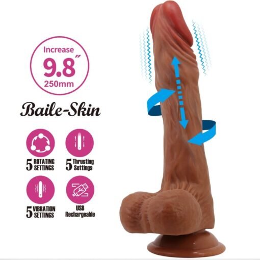 Baile - Calisto Thrusting and Rotation Realistic Dildo 24cm - Flesh - Image 9