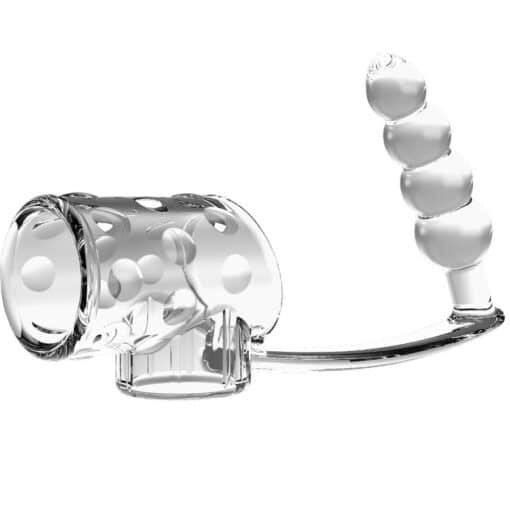 Pretty Love - Penis Sleeve with Anal Plug - Transparent - Image 2