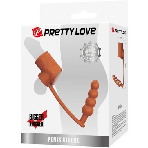 Pretty Love - Penis Sleeve with Anal Plug - Flesh
