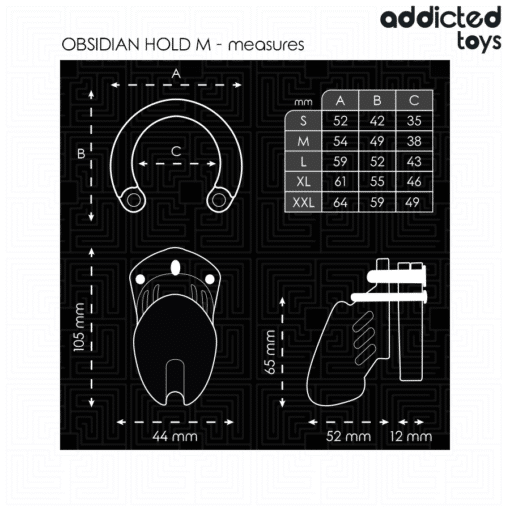 Addicted Toys – Obsidian Hold Medium Penis Cage 9.5CM - Image 3
