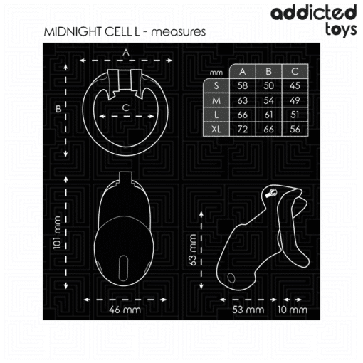 Addicted Toys - Midnight Cell Penis Cage - Large - Image 6