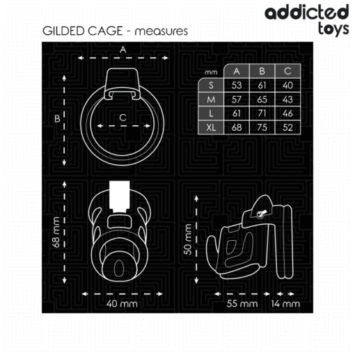Addicted Toys - Gilden Cage Penis Cage 8.5CM - Image 4