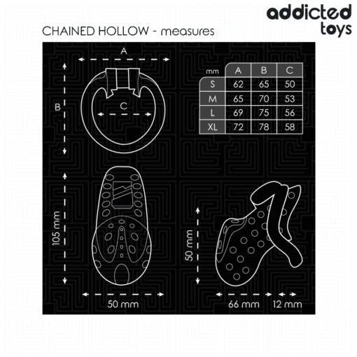 Addicted Toys – Chained Hollow Penis Cage 10.5CM - Image 4