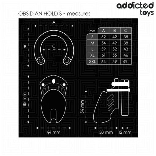Addicted Toys – Obsidian Hold Small Penis Cage 7CM - Image 4
