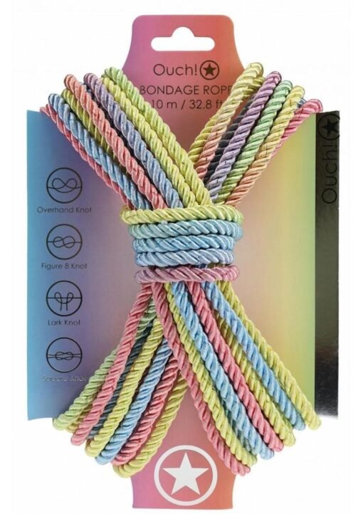 Ouch! Bondage Rope 10 Meter Nylon – Multicolor Pastel