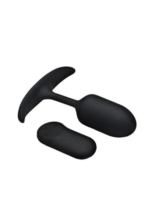 Heavy Hitters Vibrating Weighted Silicone Anal Plug - Medium - Black - Image 4