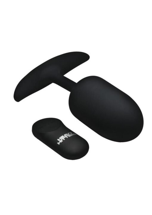 Heavy Hitters Vibrating Weighted Silicone Anal Plug - XLarge - Black - Image 2