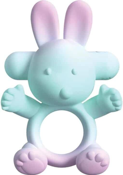 Wet Dreams Buzzy Bunny Rechargeable Silicone Cock Ring - Multicolor - Image 2