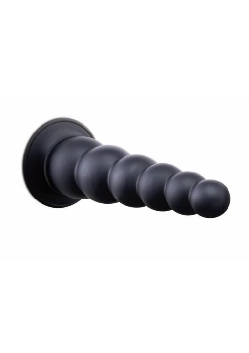 Size Up Ripple Inflatable Silicone Butt Plug 7in - Black - Image 3