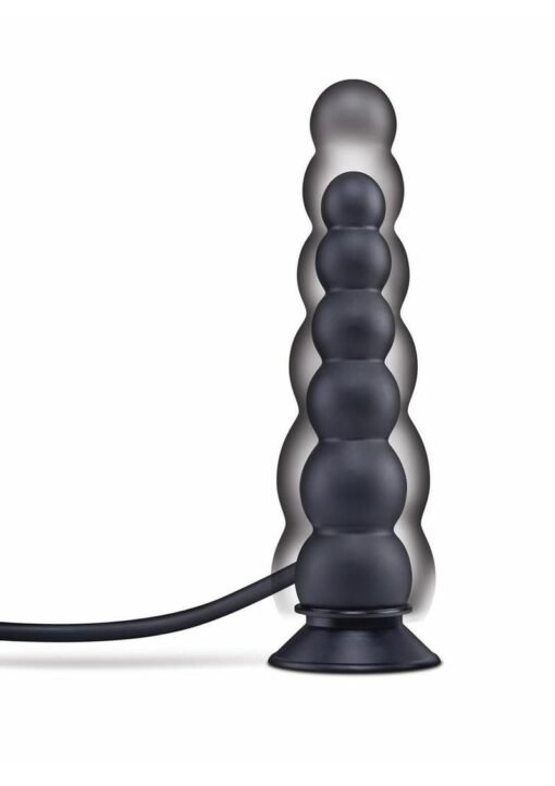 Size Up Ripple Inflatable Silicone Butt Plug 7in - Black - Image 2