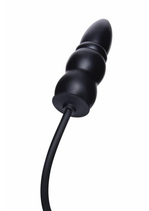 Size Up Ripple Inflatable Silicone Butt Plug 5.5in - Black - Image 3