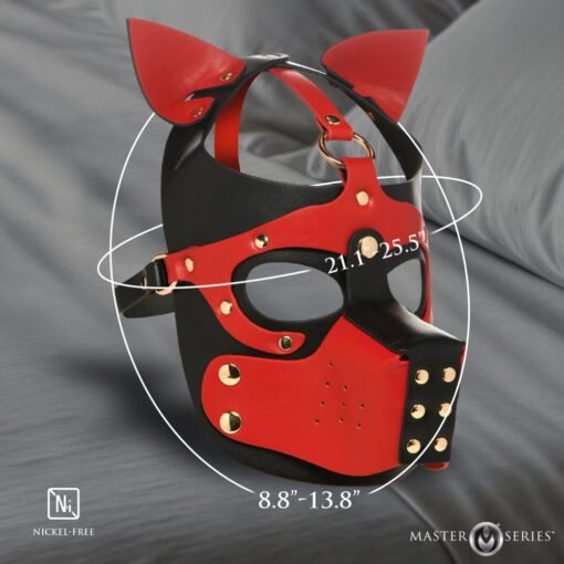 Master Series Hound Hood with Muzzle - Red/Black - Image 3