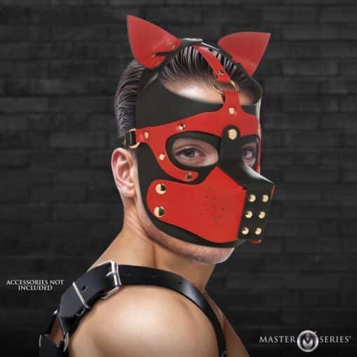 Master Series Hound Hood with Muzzle - Red/Black - Image 6