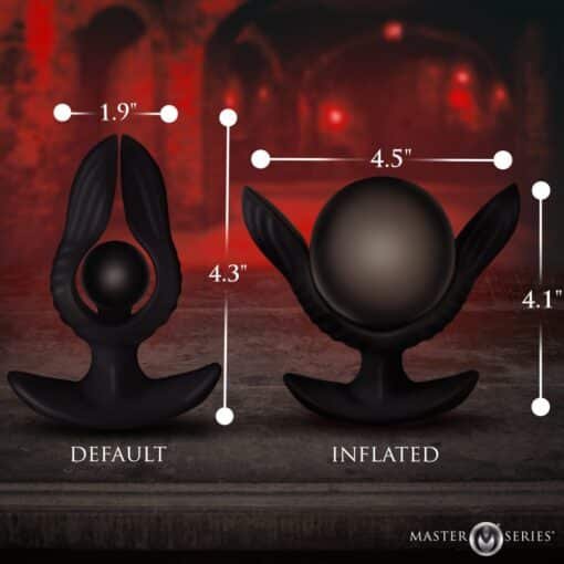Master Series Dark Pearl Inflatable Rechargeable Vibrating Butt Plug - Black - Image 4