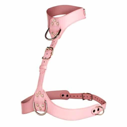 Master Series Vixen Female Chest Vegan Leather Harness - Pink - Image 2